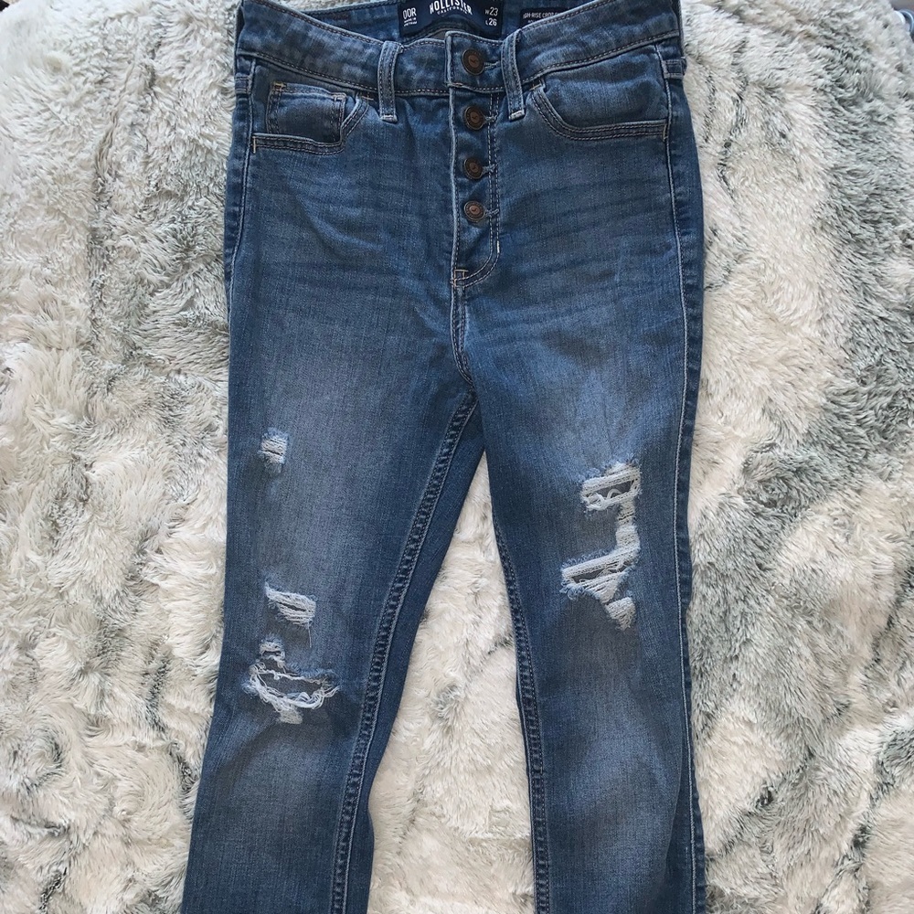 hollister ripper button up skinny jeans